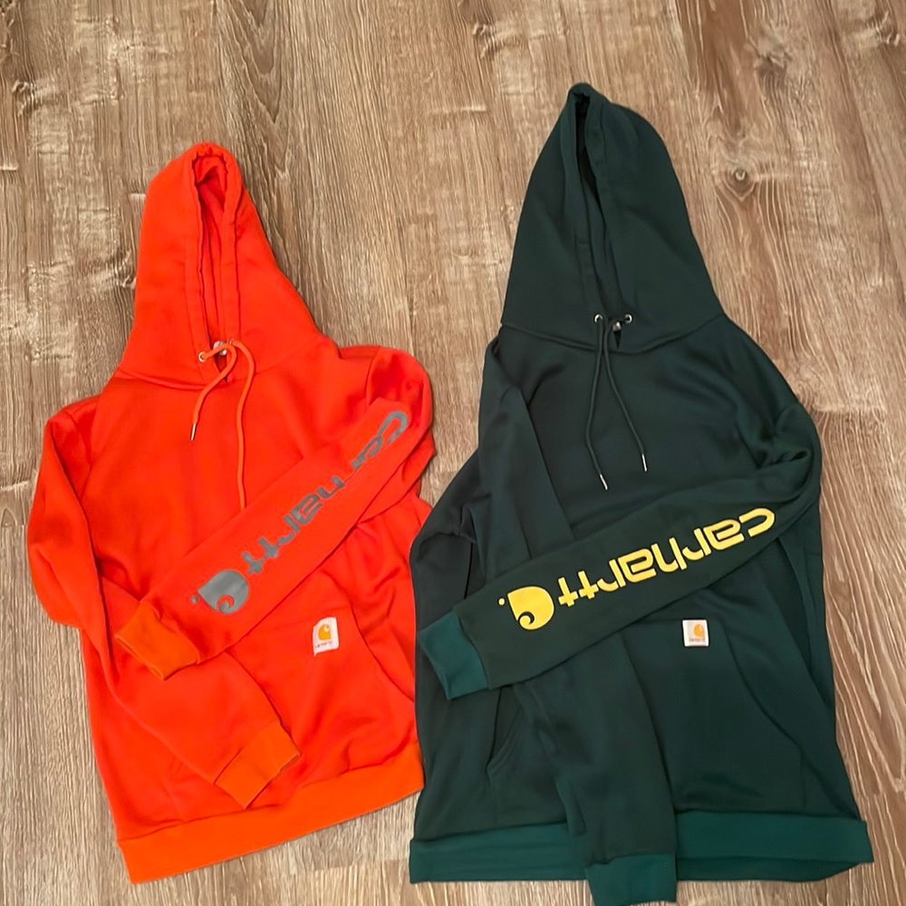 Two Carhartt sweatshirts
